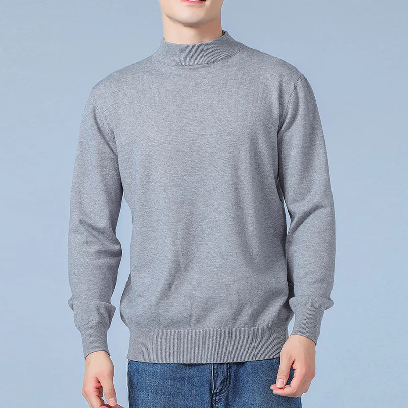 Herren Feiner Mockneck-Pullover aus hochwertigem Feinstrick mit gerippten Abschlüssen Nord Taschen