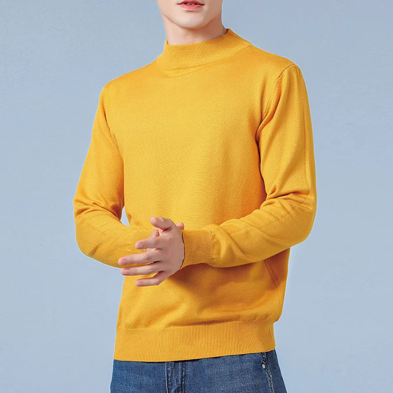 Herren Feiner Mockneck-Pullover aus hochwertigem Feinstrick mit gerippten Abschlüssen Nord Taschen