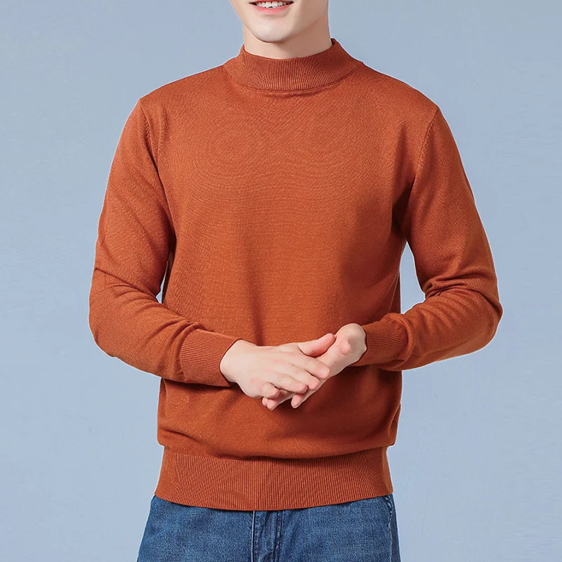 Herren Feiner Mockneck-Pullover aus hochwertigem Feinstrick mit gerippten Abschlüssen Nord Taschen