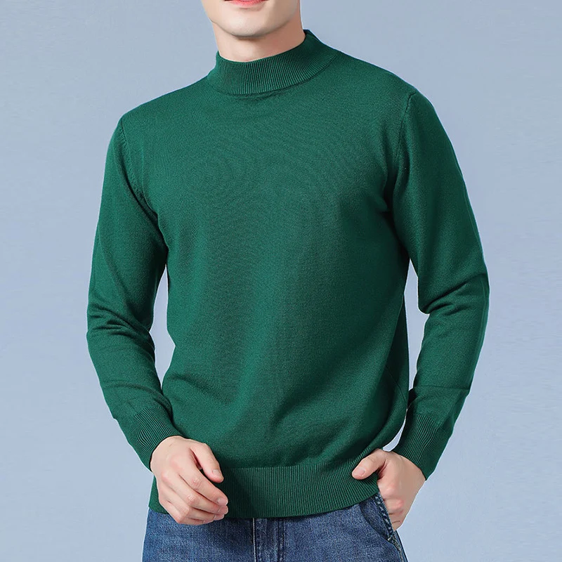 Herren Feiner Mockneck-Pullover aus hochwertigem Feinstrick mit gerippten Abschlüssen Nord Taschen