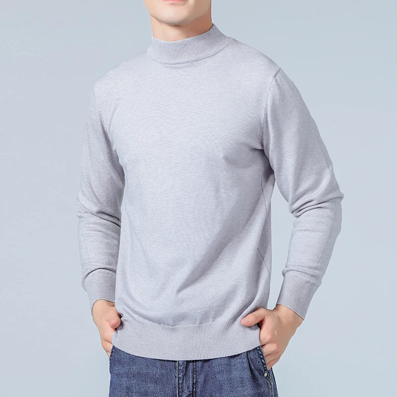 Herren Feiner Mockneck-Pullover aus hochwertigem Feinstrick mit gerippten Abschlüssen Nord Taschen