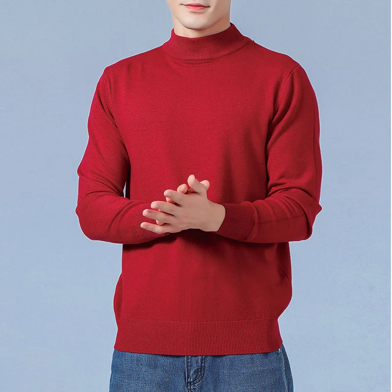 Herren Feiner Mockneck-Pullover aus hochwertigem Feinstrick mit gerippten Abschlüssen Nord Taschen