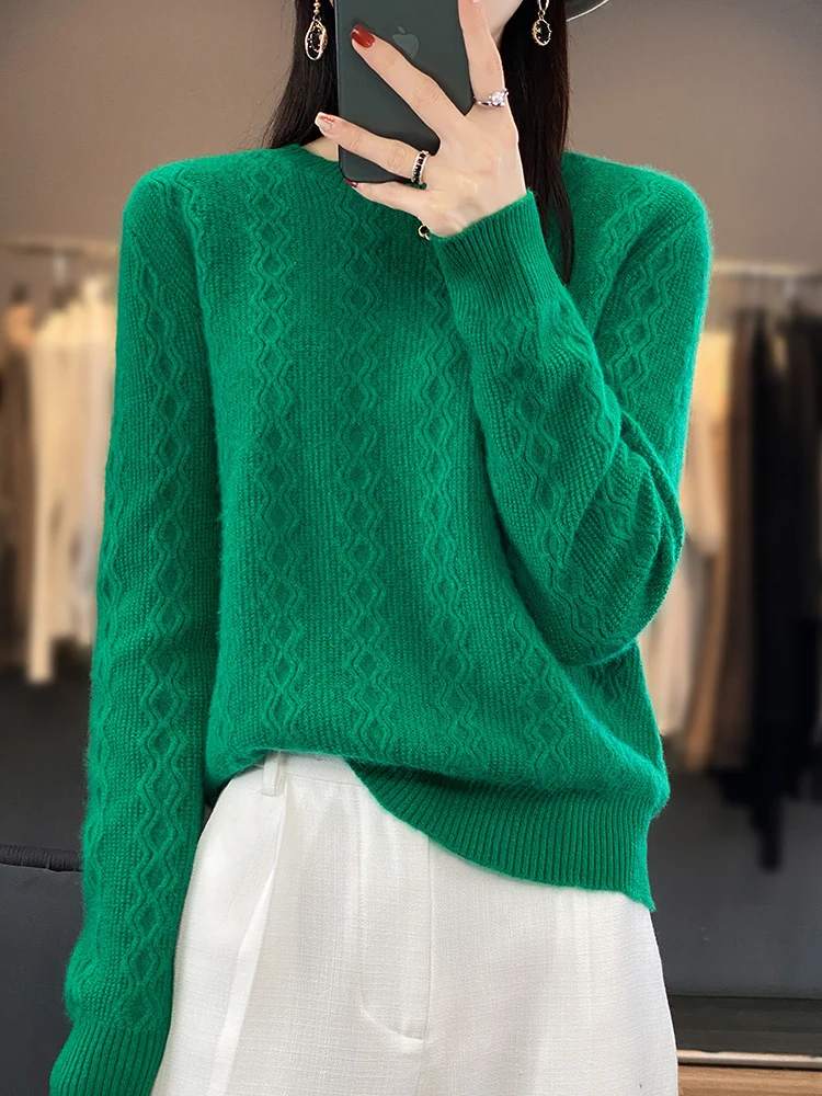 Damen Zopfmuster-Feinstrickpullover mit feiner Struktur und kastiger Silhouette Nord Taschen