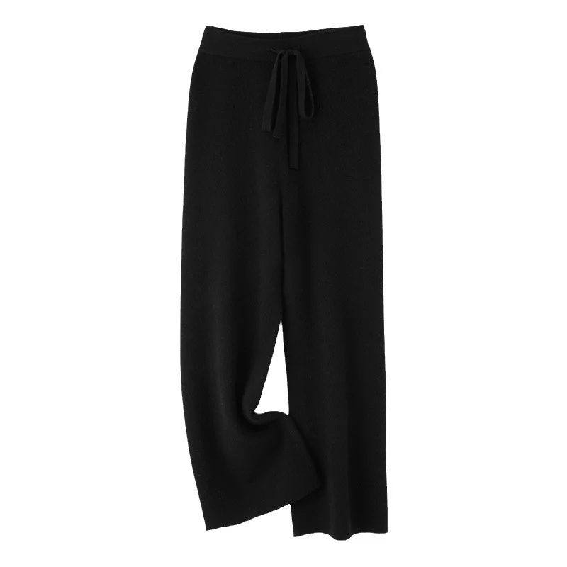 Damen weite Strickhose mit Tunnelzugbund und kaschmirähnlicher Haptik Nord Taschen