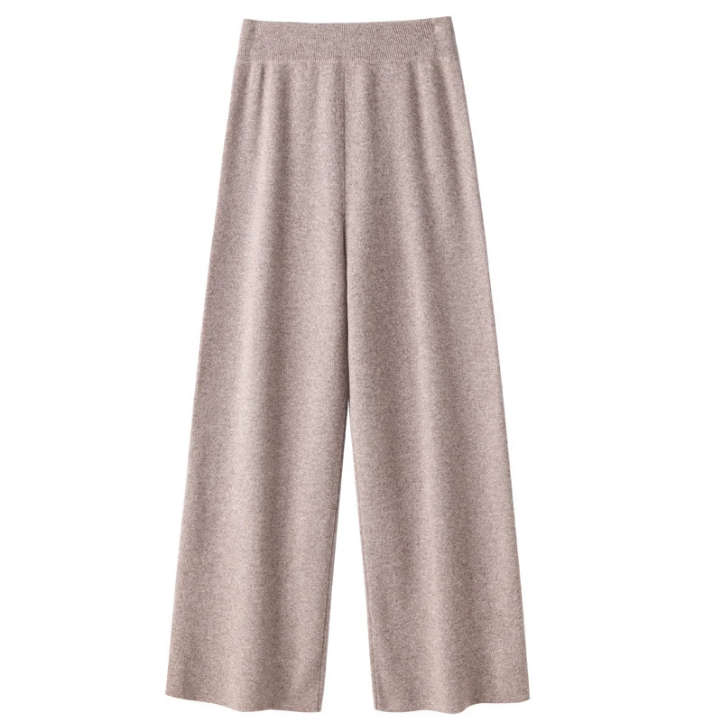 Damen Weite Strickhose mit hohem Bund und kaschmirähnlicher Weichheit Nord Taschen