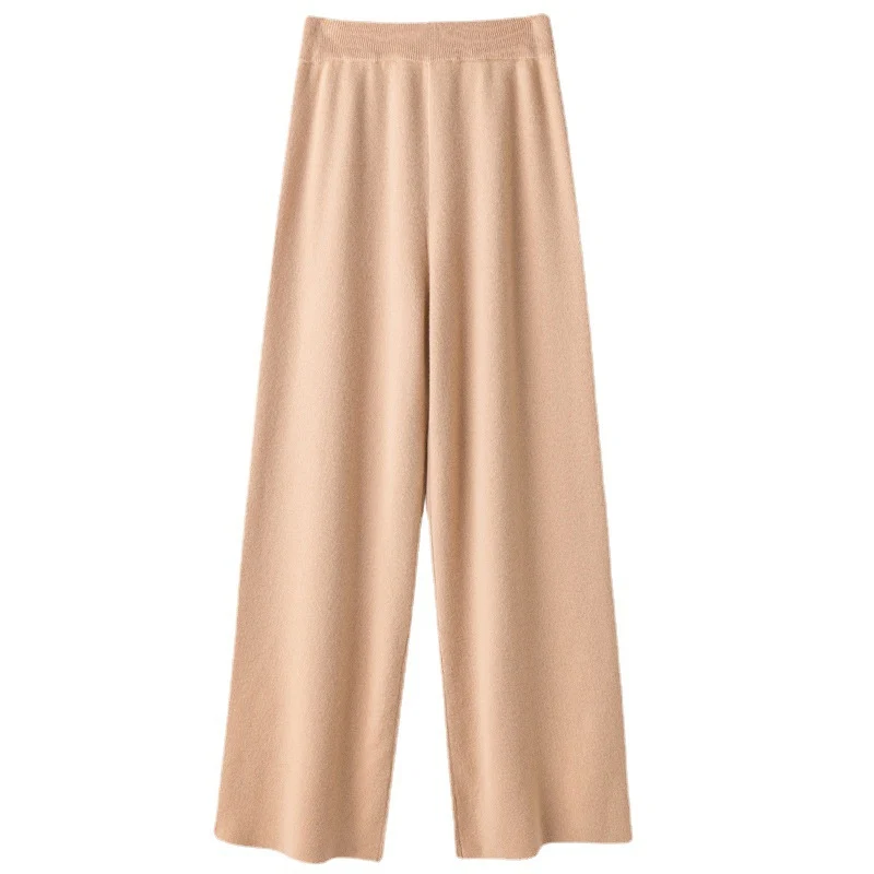 Damen Weite Strickhose mit hohem Bund und kaschmirähnlicher Weichheit Nord Taschen