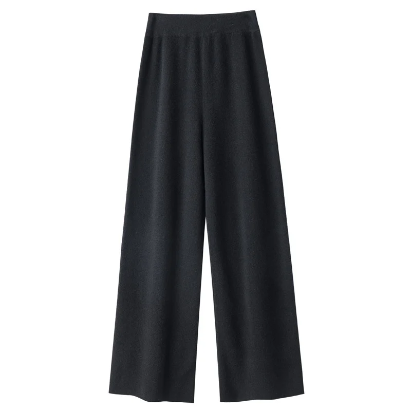 Damen Weite Strickhose mit hohem Bund und kaschmirähnlicher Weichheit Nord Taschen