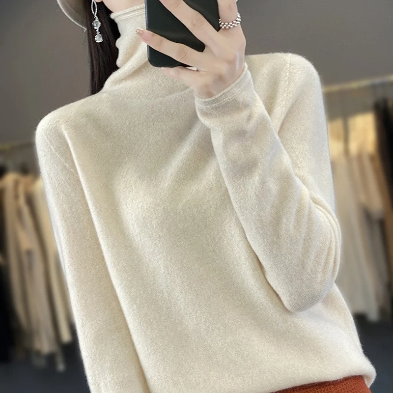 Damen Weicher Feinstrick-Rollkragenpullover mit kaschmirähnlicher Haptik und verlängerten Bündchen Nord Taschen