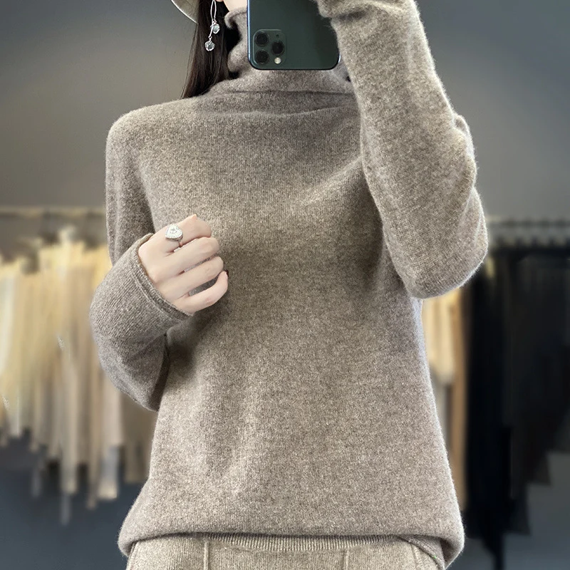 Damen Weicher Feinstrick-Rollkragenpullover mit kaschmirähnlicher Haptik und verlängerten Bündchen Nord Taschen