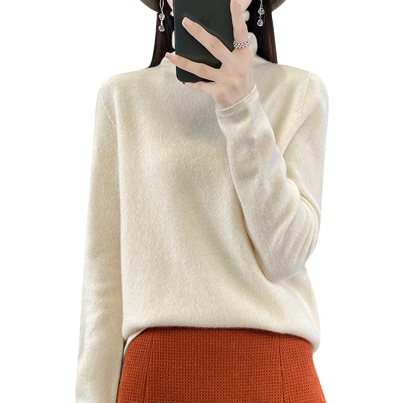 Damen Weicher Feinstrick-Rollkragenpullover mit kaschmirähnlicher Haptik und verlängerten Bündchen Nord Taschen