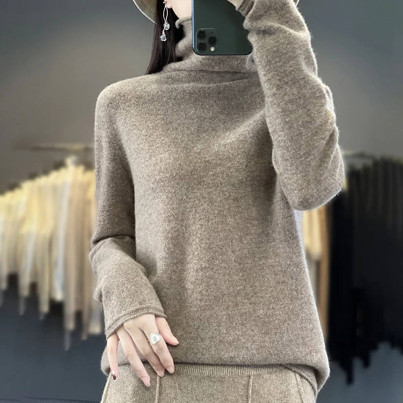 Damen Weicher Feinstrick-Rollkragenpullover mit kaschmirähnlicher Haptik und verlängerten Bündchen Nord Taschen