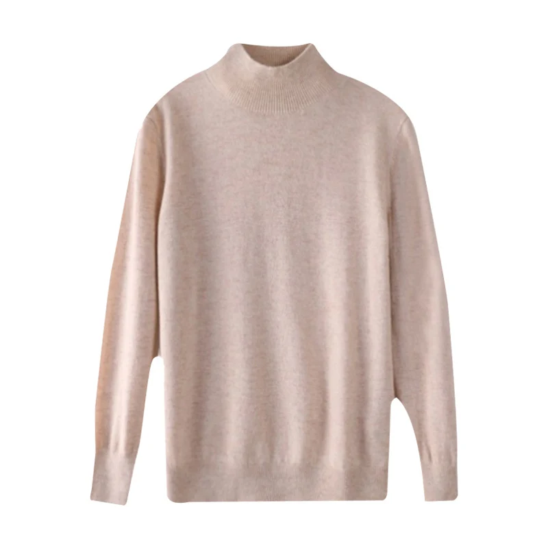 Damen Ultraleichter Mockneck-Pullover aus kaschmirähnlichem Feinstrick mit verlängerter Saumlinie Nord Taschen