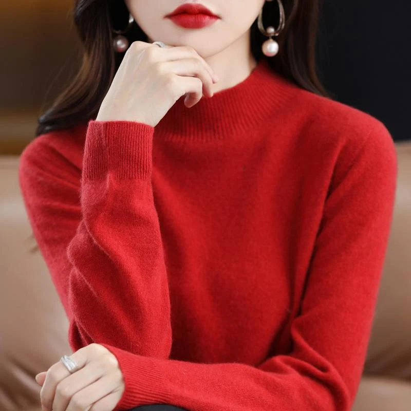 Damen Ultraleichter Mockneck-Feinstrickpullover in Kaschmir‑Optik Nord Taschen
