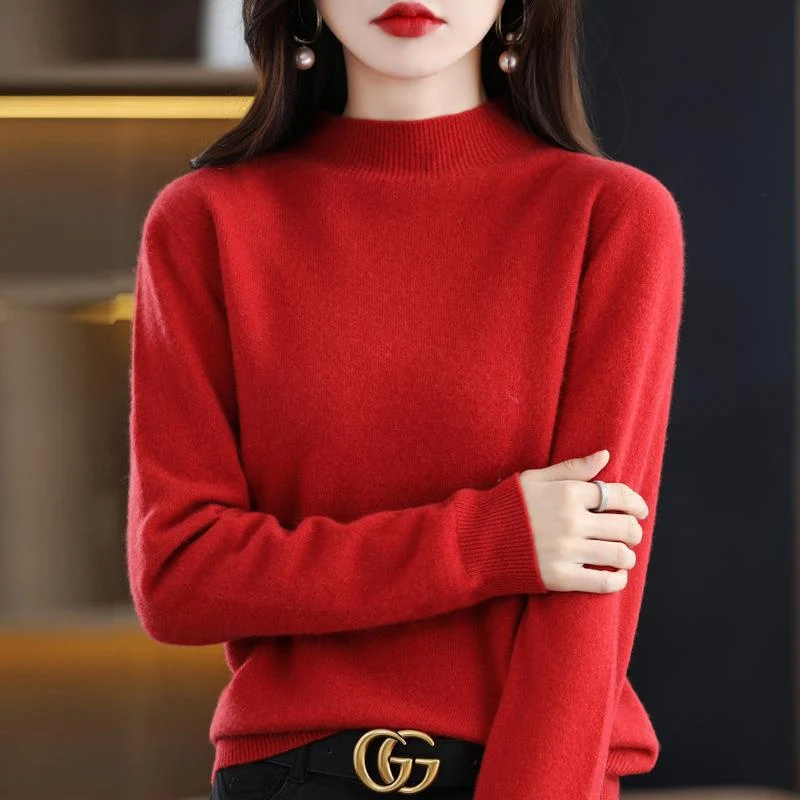Damen Ultraleichter Mockneck-Feinstrickpullover in Kaschmir‑Optik Nord Taschen