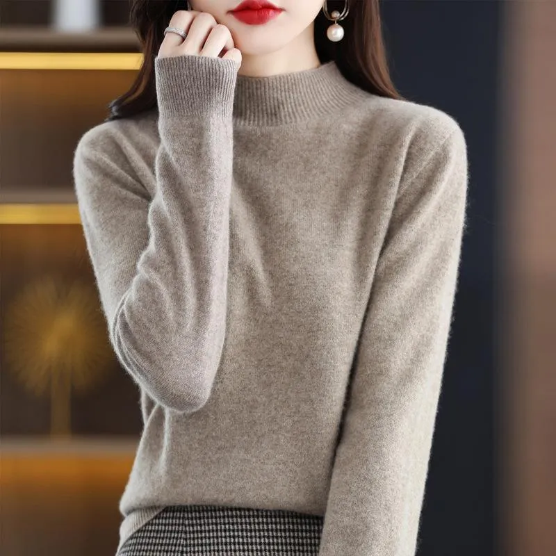Damen Ultraleichter Mockneck-Feinstrickpullover in Kaschmir‑Optik Nord Taschen