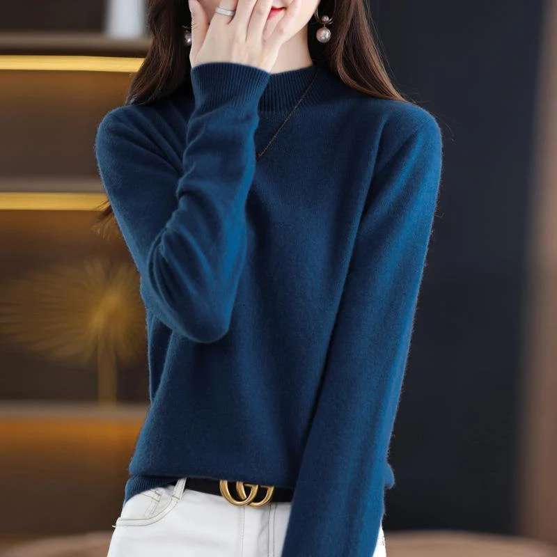 Damen Ultraleichter Mockneck-Feinstrickpullover in Kaschmir‑Optik Nord Taschen