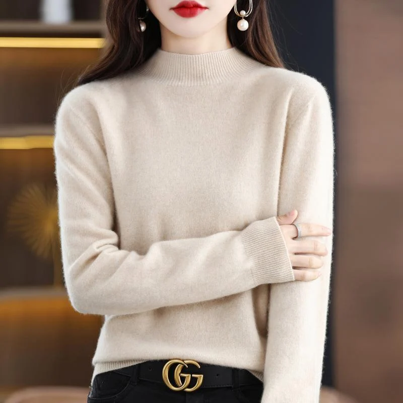 Damen Ultraleichter Mockneck-Feinstrickpullover in Kaschmir‑Optik Nord Taschen
