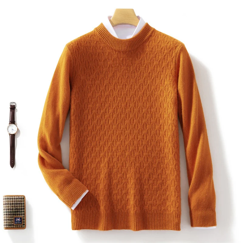 Damen Strukturierter Mockneck-Pullover im Kaschmir‑Look mit geometrischer Wabenstruktur Nord Taschen