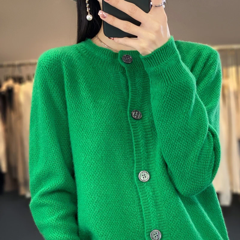 Damen Strukturierter Feinstrick-Cardigan mit kaschmirähnlicher Haptik, durchgehender Knopfleiste und kastiger Oversize‑Passform Nord Taschen