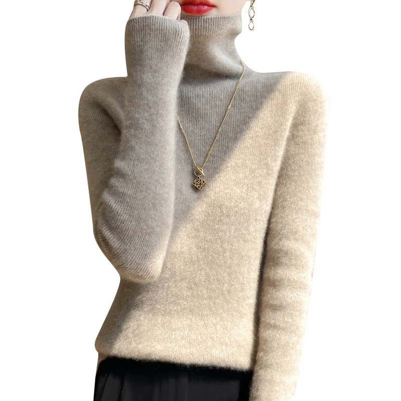 Damen Slim-Fit Rollkragenpullover aus weichem Angora-Mix Nord Taschen
