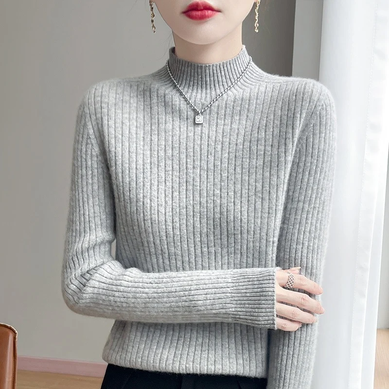 Damen Schmaler Rippenstrick-Mockneck mit extraweicher Kaschmir-Optik Nord Taschen
