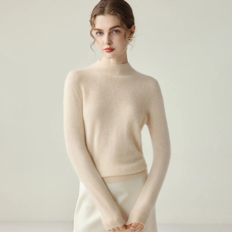 Damen Schmaler Mockneck-Feinstrickpullover mit kaschmirähnlicher Haptik Nord Taschen