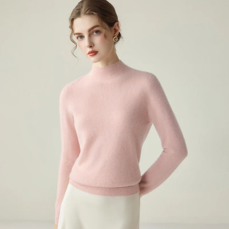 Damen Schmaler Mockneck-Feinstrickpullover mit kaschmirähnlicher Haptik Nord Taschen