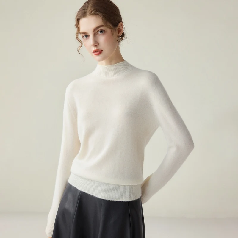 Damen Schmaler Mockneck-Feinstrickpullover mit kaschmirähnlicher Haptik Nord Taschen