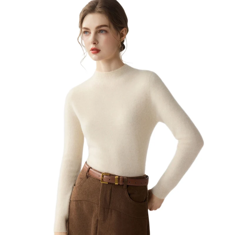 Damen Schmaler Mockneck-Feinstrickpullover mit kaschmirähnlicher Haptik Nord Taschen