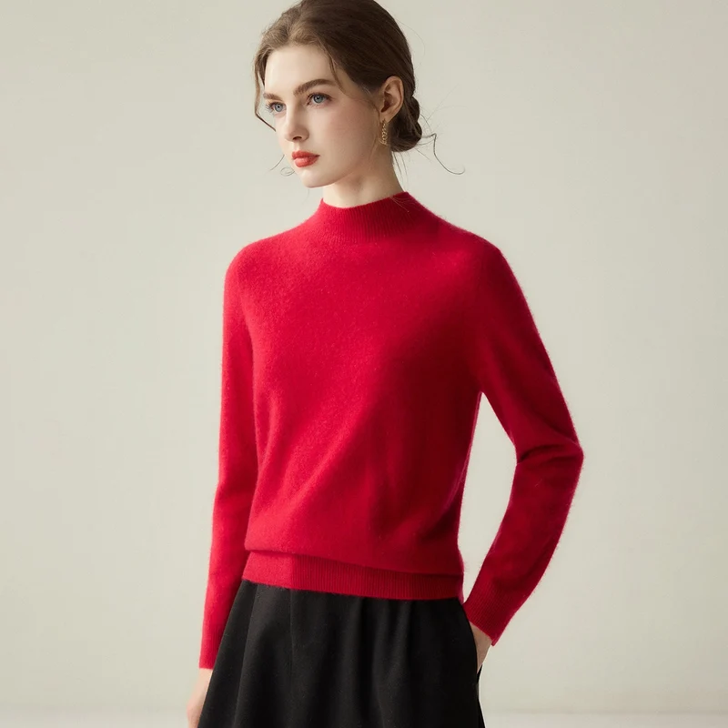 Damen Schmaler Mockneck-Feinstrickpullover mit kaschmirähnlicher Haptik Nord Taschen