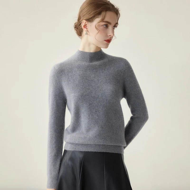 Damen Schmaler Mockneck-Feinstrickpullover mit kaschmirähnlicher Haptik Nord Taschen