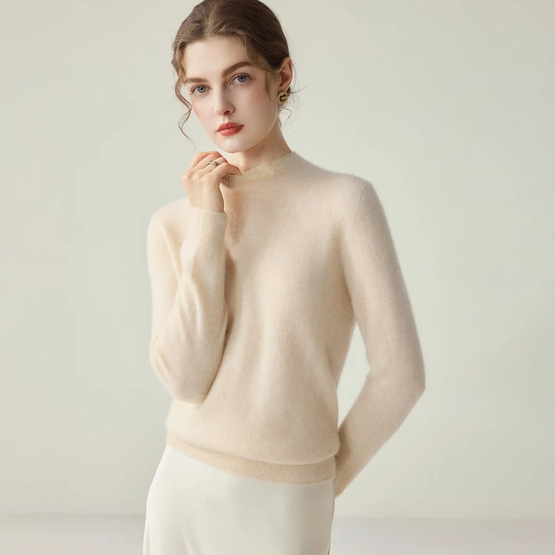Damen Schmaler Mockneck-Feinstrickpullover mit kaschmirähnlicher Haptik Nord Taschen
