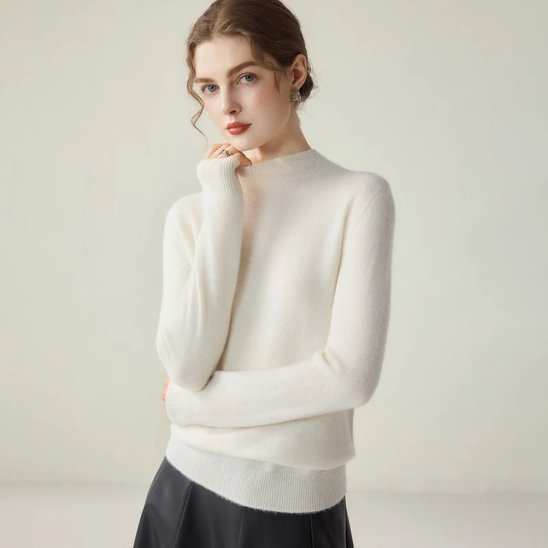 Damen Schmaler Mockneck-Feinstrickpullover mit kaschmirähnlicher Haptik Nord Taschen