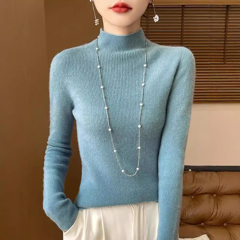 Damen Schmaler Kurzrollkragenpullover in kuscheliger Kaschmir‑Optik mit feiner Rippenstruktur Nord Taschen