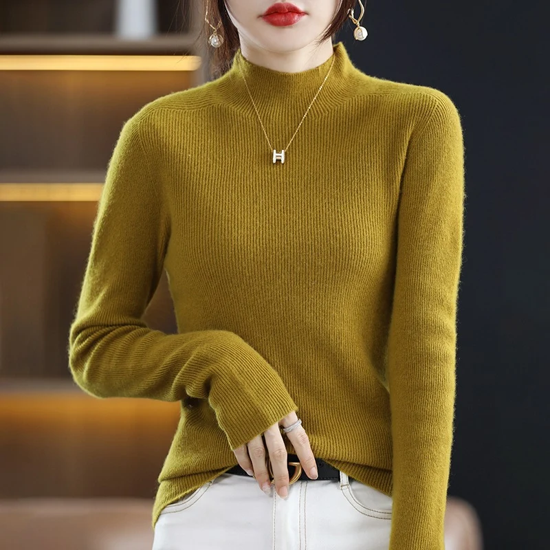 Damen Schmaler Kurzrollkragenpullover in kuscheliger Kaschmir‑Optik mit feiner Rippenstruktur Nord Taschen