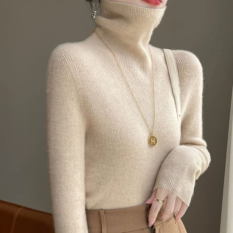 Damen Schmal geschnittener Feinstrick-Rollkragenpullover mit extrafeinem Flauschfinish Nord Taschen