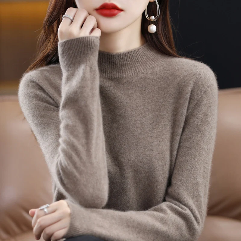 Damen Schlanker Feinstrick-Mockneckpullover mit extrafeinem Flauschfinish und verlängerten Bündchen Nord Taschen