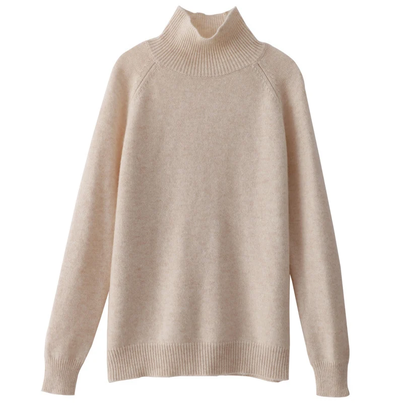 Damen Rollkragenpullover aus Kaschmir-Mix mit feiner Rippstruktur und überschnittener Schulter Nord Taschen