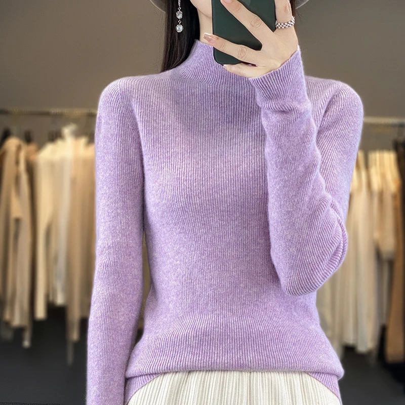 Damen Premium-Feinstrick-Mockneckpullover mit extra langen Ärmelabschlüssen und feiner Rippenstruktur Nord Taschen