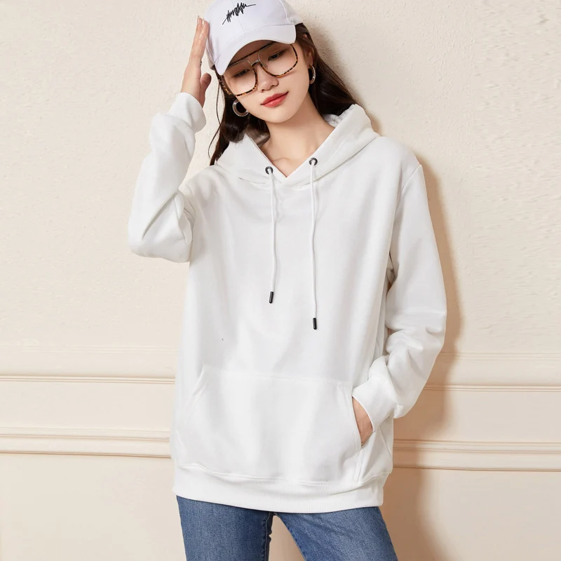 Damen Oversize-Kapuzenpullover aus Baumwoll-Mix mit Kängurutasche und gerippten Bündchen Nord Taschen