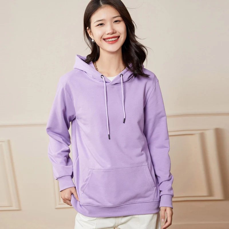 Damen Oversize-Kapuzenpullover aus Baumwoll-Mix mit Kängurutasche und gerippten Bündchen Nord Taschen