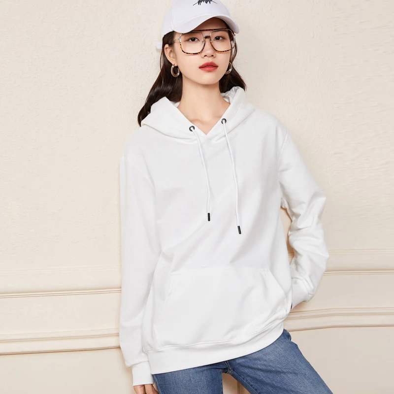 Damen Oversize-Kapuzenpullover aus Baumwoll-Mix mit Kängurutasche und gerippten Bündchen Nord Taschen