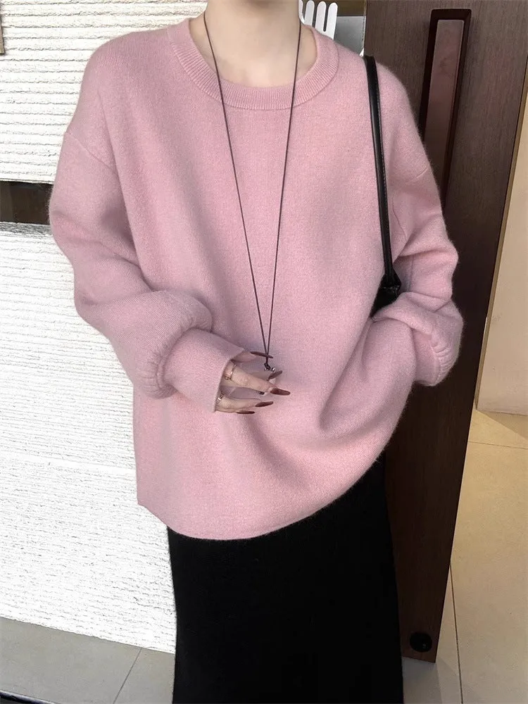 Damen Oversize-Feinstrickpullover mit Ballonärmeln und Knopfmanschette Nord Taschen