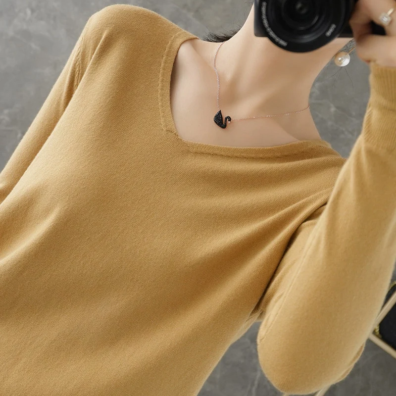 Damen leichter V-Ausschnitt Kaschmir-Look Feinstrickpullover Nord Taschen
