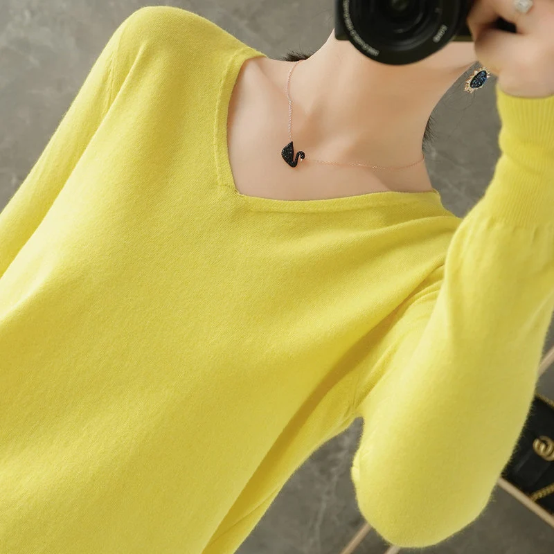 Damen leichter V-Ausschnitt Kaschmir-Look Feinstrickpullover Nord Taschen