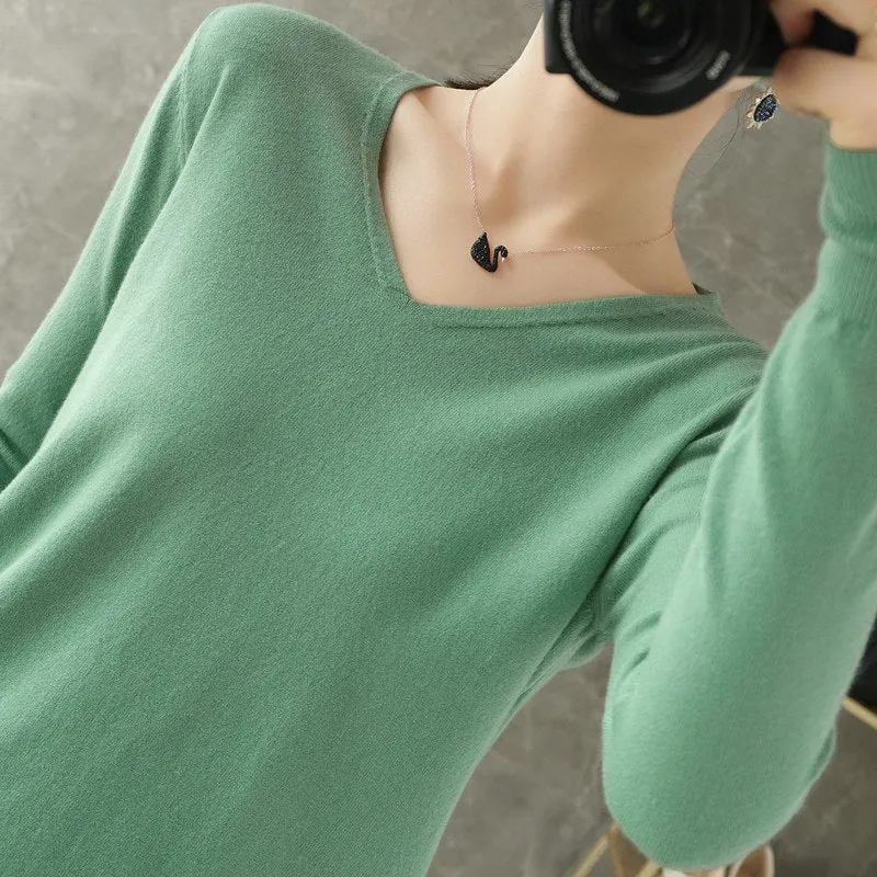Damen leichter V-Ausschnitt Kaschmir-Look Feinstrickpullover Nord Taschen