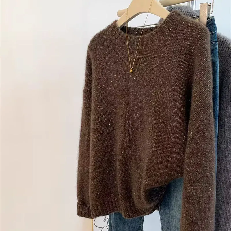 Damen Kuscheliger Oversize‑Pullover im Mohair‑Look mit Rundhalsausschnitt und dezentem Glitzereffekt Nord Taschen