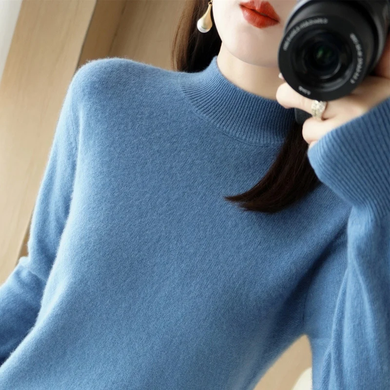 Damen Kurzrollkragenpullover in Kaschmir-Optik mit extralangen Rippbündchen Nord Taschen