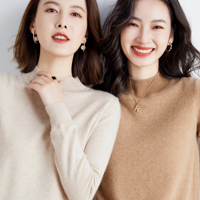 Damen Kurzrollkragen Feinstrickpullover mit leichtem Mohair-Effekt Nord Taschen