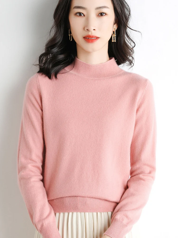 Damen Kurzrollkragen Feinstrickpullover mit leichtem Mohair-Effekt Nord Taschen
